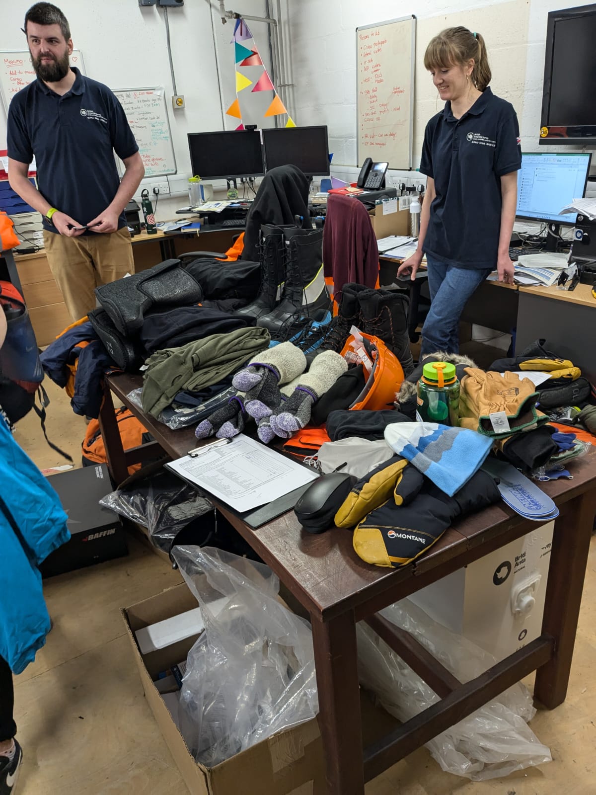 All Ben's clothing laid out on a table