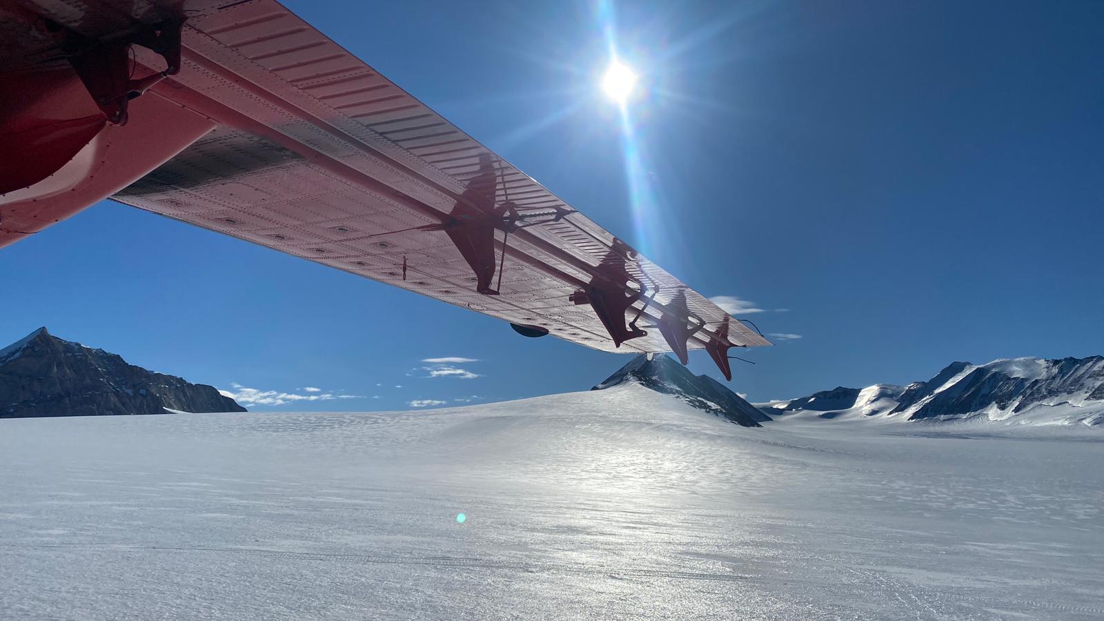 View towards true left of  with twin otter wing