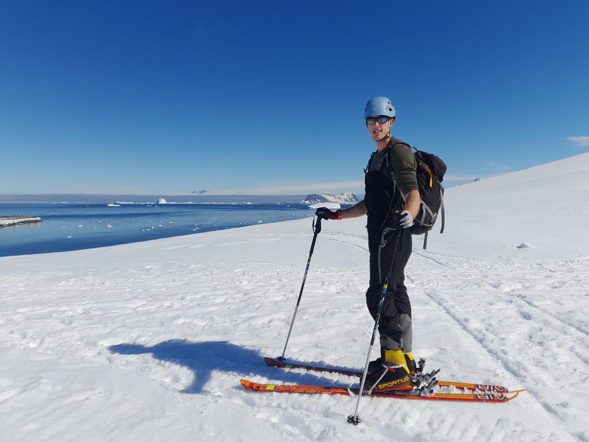 Cross country skiing practice