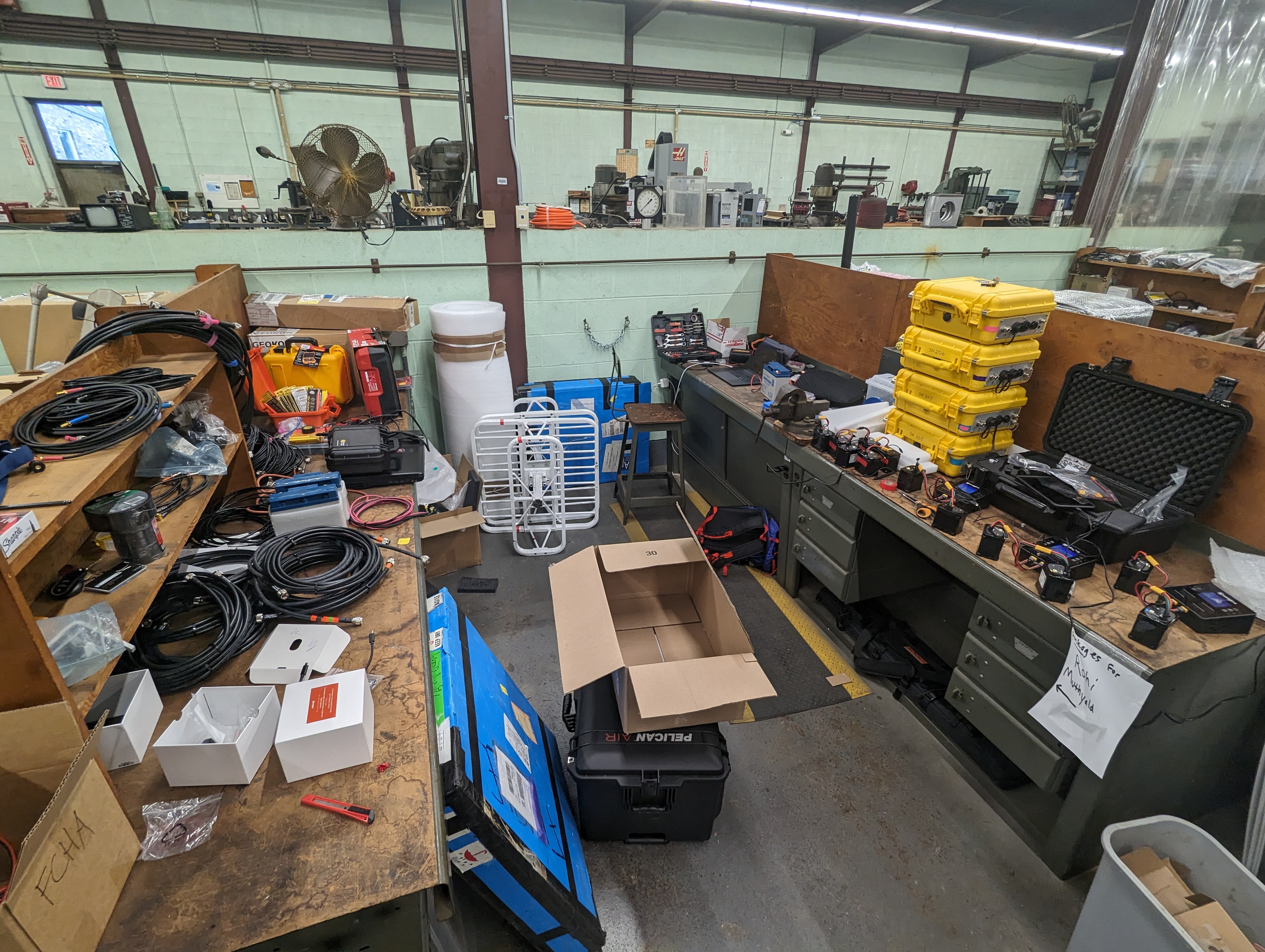 Instruments and equipment spread out on a table