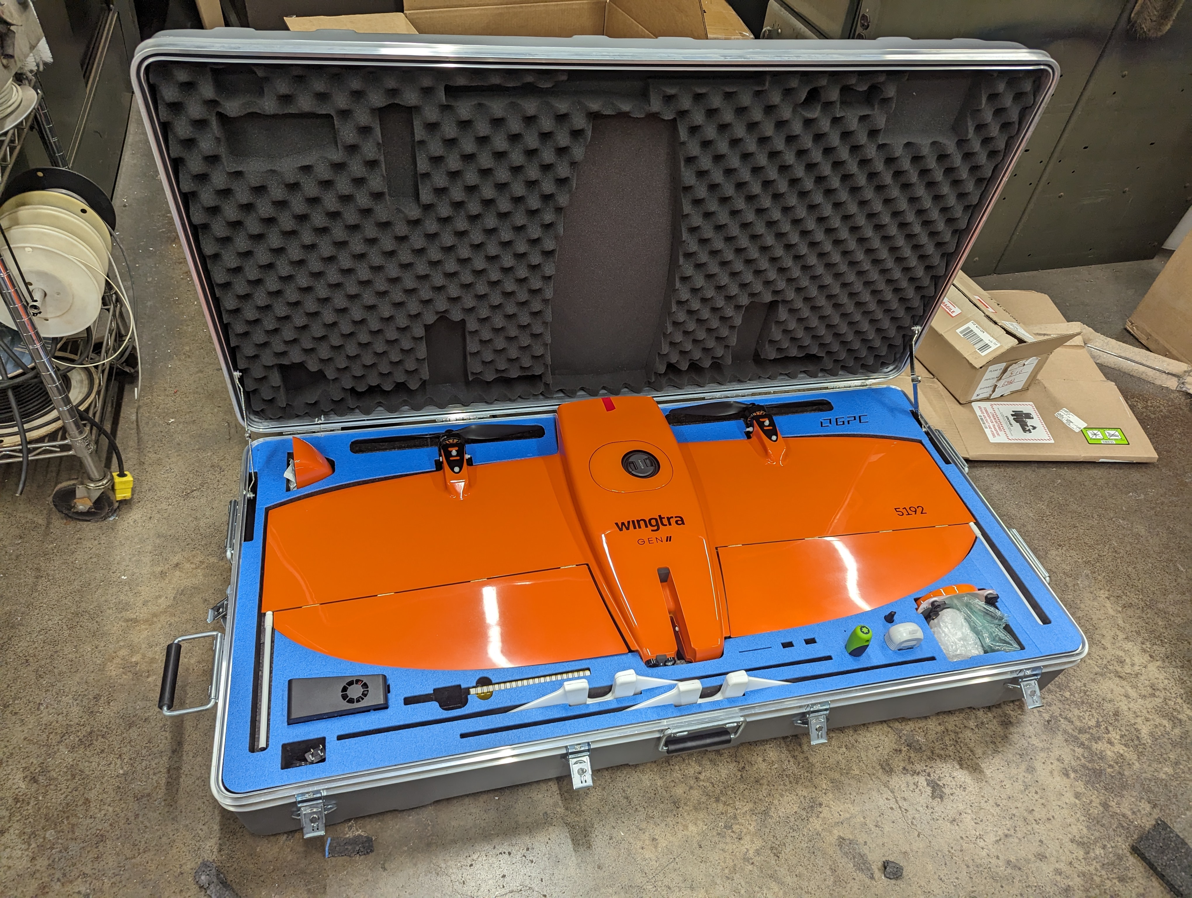 Wingtra UAV in its new case